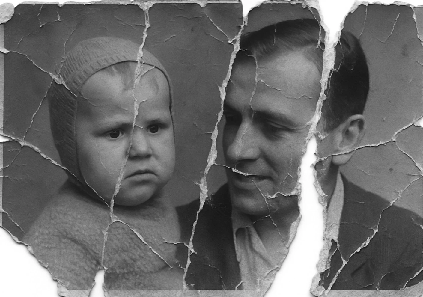 Damaged photo before restoration